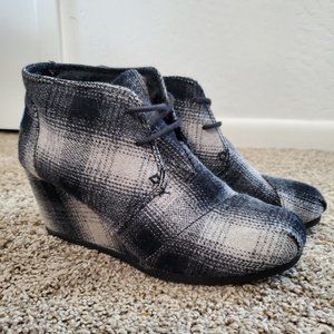 Toms Plaid Desert Wedges